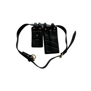 FENDI Black Leather Multi-Tool Phone Belt Bag - Black Gold Hardware